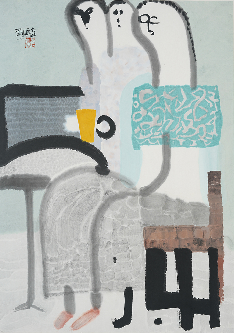 Jang Byeong Eun · Eastbrush · 张炳彥 · figure · ink_and_light_color_on_paper · 841mm_x_594mm · 2025